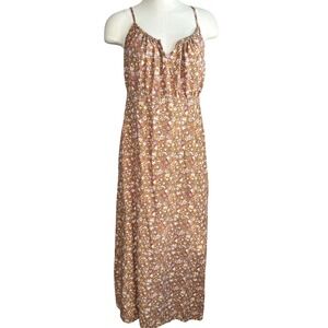 Old Navy Midi Floral Print Cami Dress Womens Small Brown Bohemian‎ Boho cottage